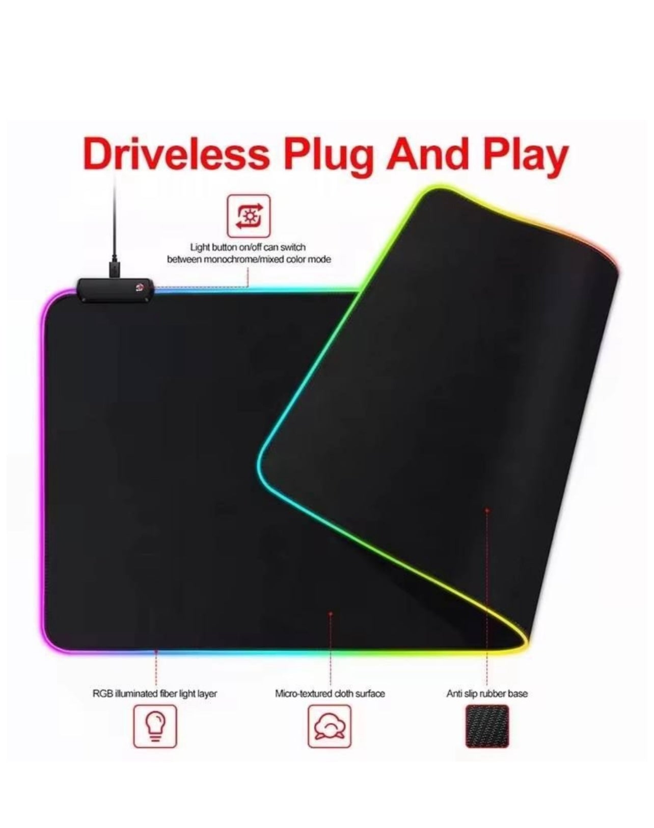 Anti-Slip LED RGB Gaming Mousepad