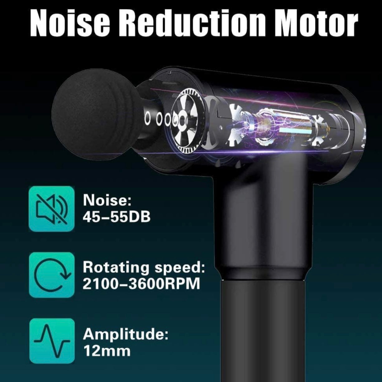 Massage gun with 4 adjustable heads