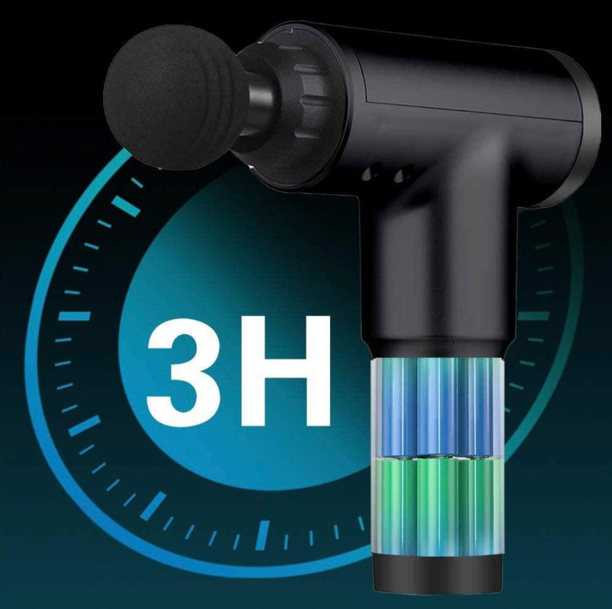 Massage gun with 4 adjustable heads