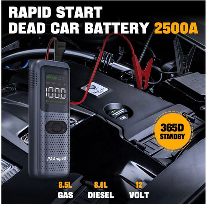 Smart jump starter with air compressor