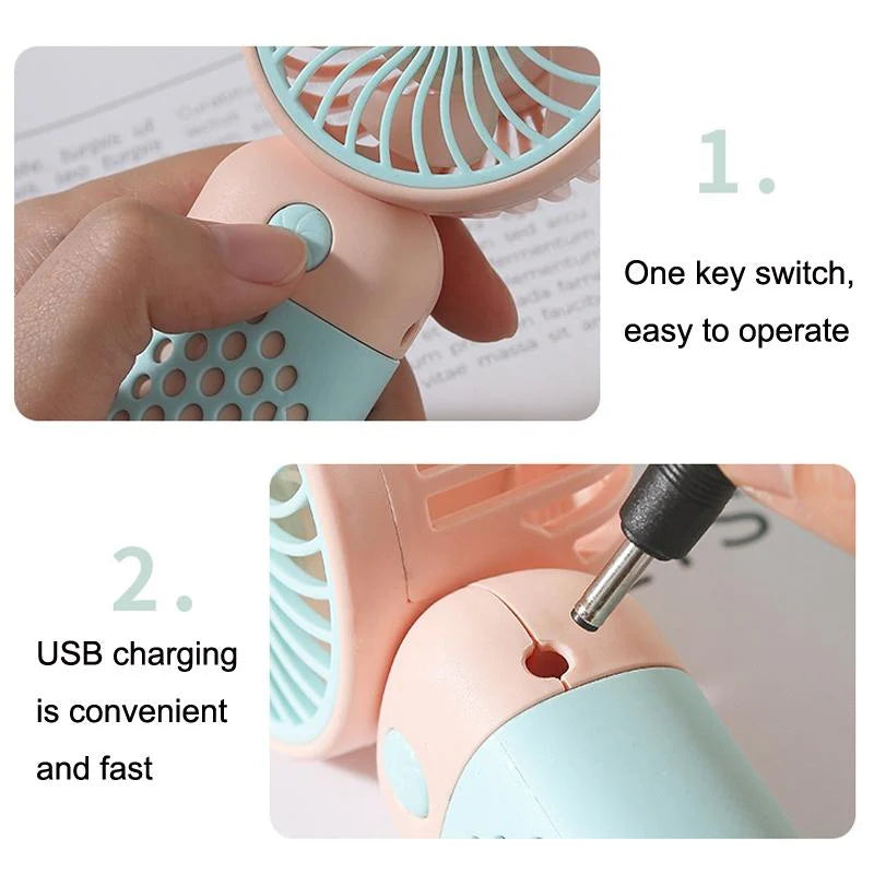 Z8 Mini potarble fan rechargeable ( blue and pink )