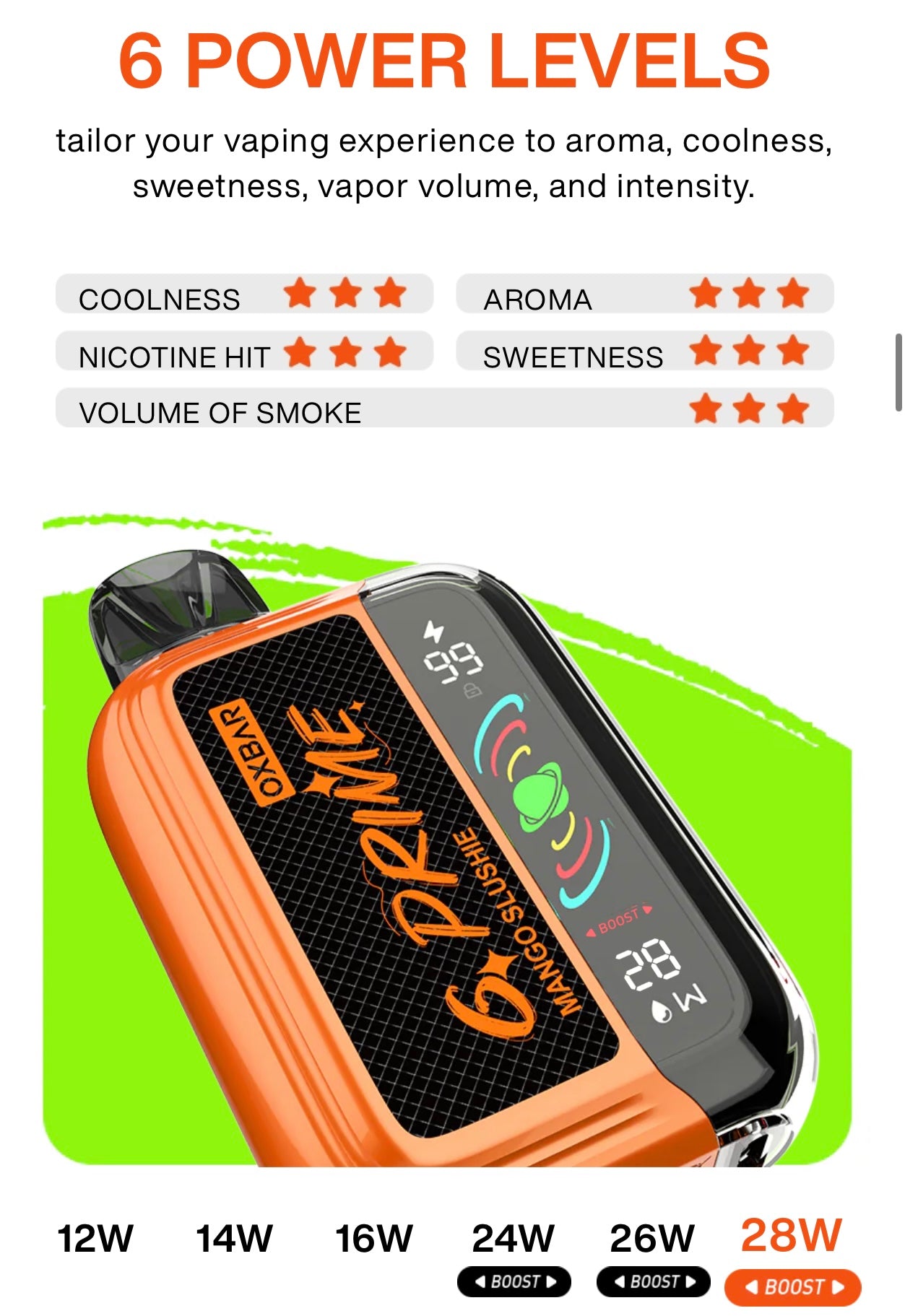 OXBAR G PRIME 25000 puff disposable vape