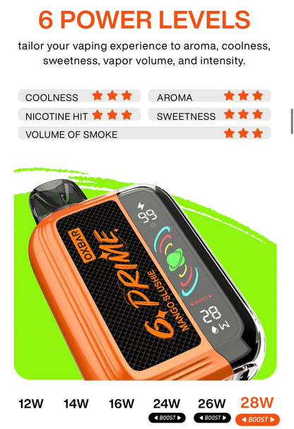 OXBAR G PRIME 25000 puff disposable vape