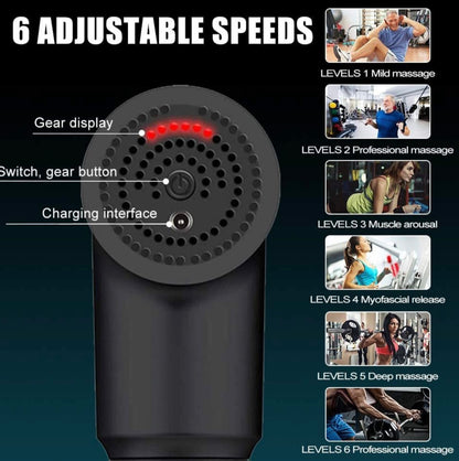 Massage gun with 4 adjustable heads